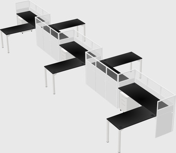 L-shape cubicles
