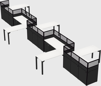 L-shape cubicles