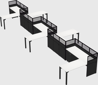 L-shape cubicles