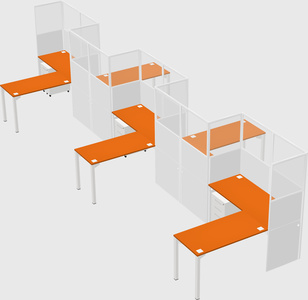 L-shape cubicles