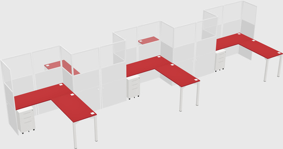 L-shape cubicles