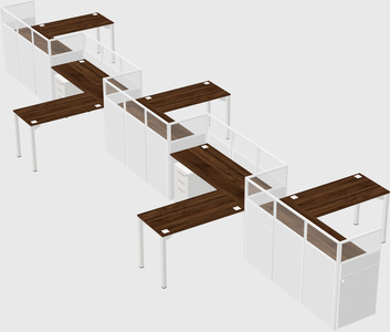L-shape cubicles
