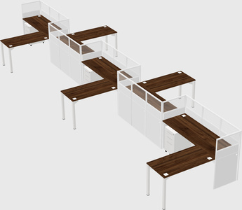 L-shape cubicles