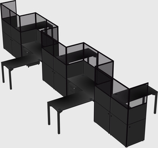 L-shape cubicles