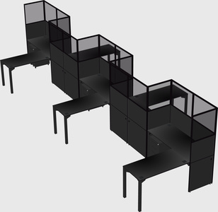 L-shape cubicles