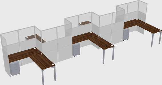 L-shape cubicles