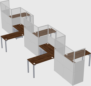 L-shape cubicles