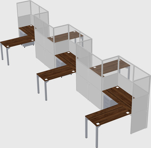 L-shape cubicles