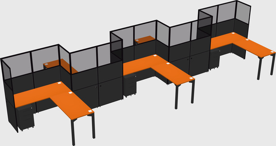 L-shape cubicles