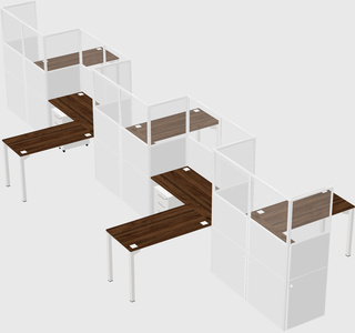 L-shape cubicles