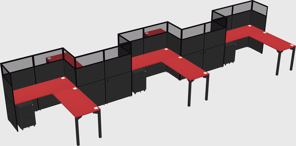 L-shape cubicles