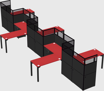 L-shape cubicles