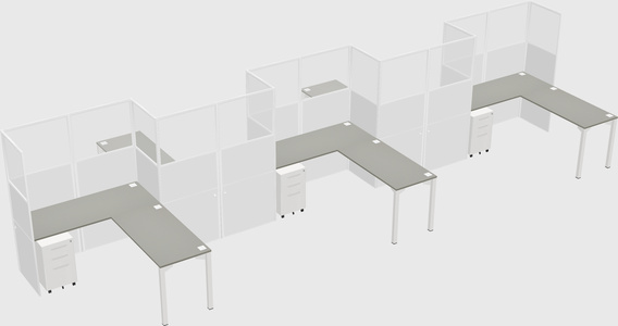 L-shape cubicles