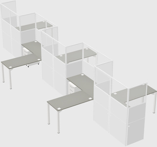 L-shape cubicles