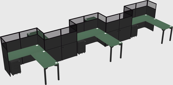 L-shape cubicles