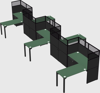 L-shape cubicles
