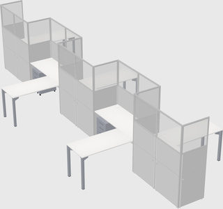 L-shape cubicles