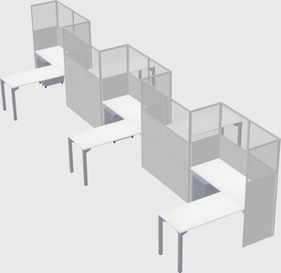 L-shape cubicles
