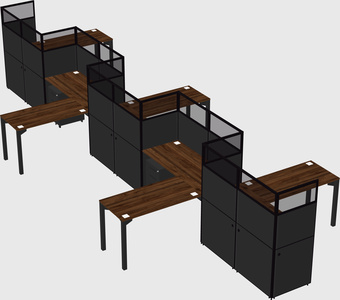 L-shape cubicles