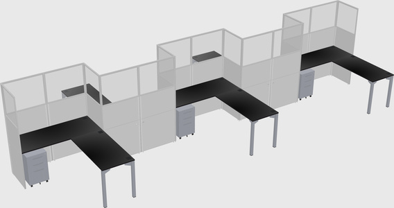 L-shape cubicles