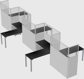 L-shape cubicles