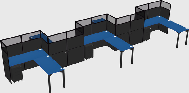 L-shape cubicles