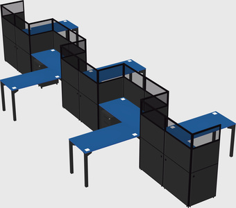 L-shape cubicles