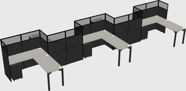 L-shape cubicles