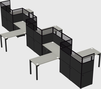 L-shape cubicles
