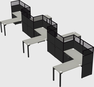 L-shape cubicles