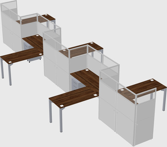 L-shape cubicles