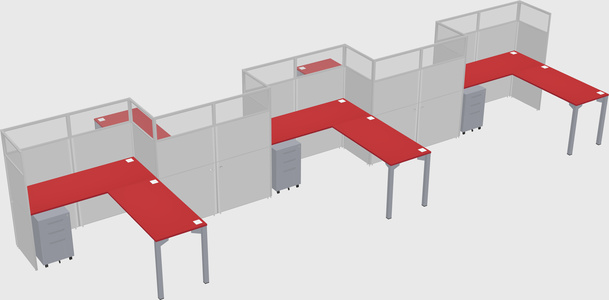 L-shape cubicles