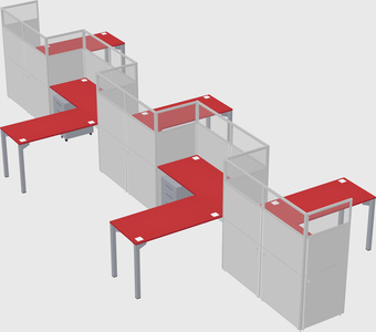 L-shape cubicles