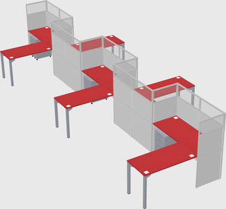 L-shape cubicles