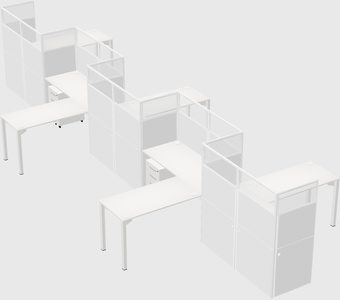 L-shape cubicles