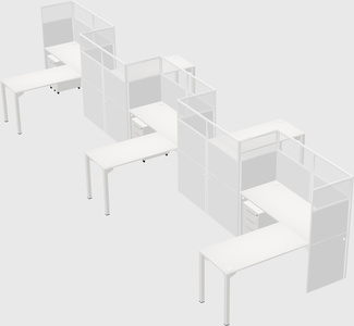 L-shape cubicles