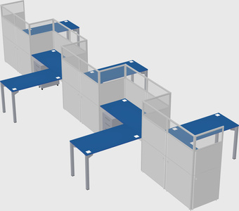 L-shape cubicles