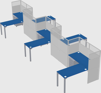 L-shape cubicles
