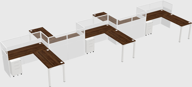 L-shape cubicles
