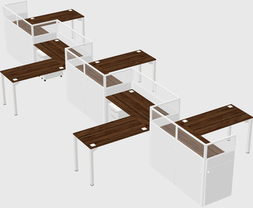 L-shape cubicles