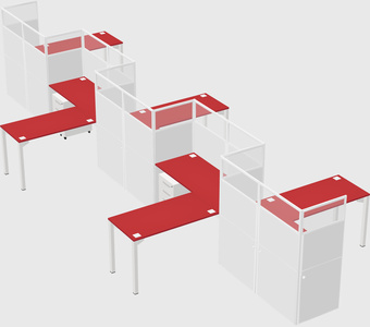 L-shape cubicles