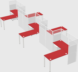 L-shape cubicles