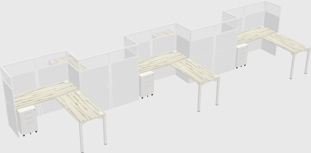 L-shape cubicles