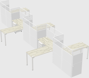 L-shape cubicles
