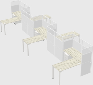 L-shape cubicles