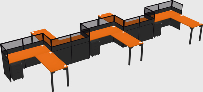 L-shape cubicles