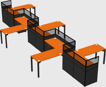 L-shape cubicles