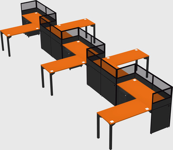 L-shape cubicles