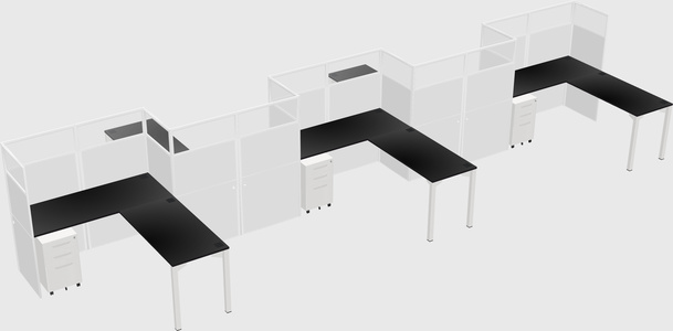 L-shape cubicles