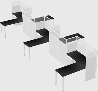 L-shape cubicles